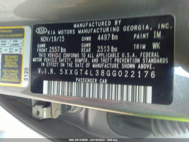 5XXGT4L38GG022176 KIA Optima Lx
