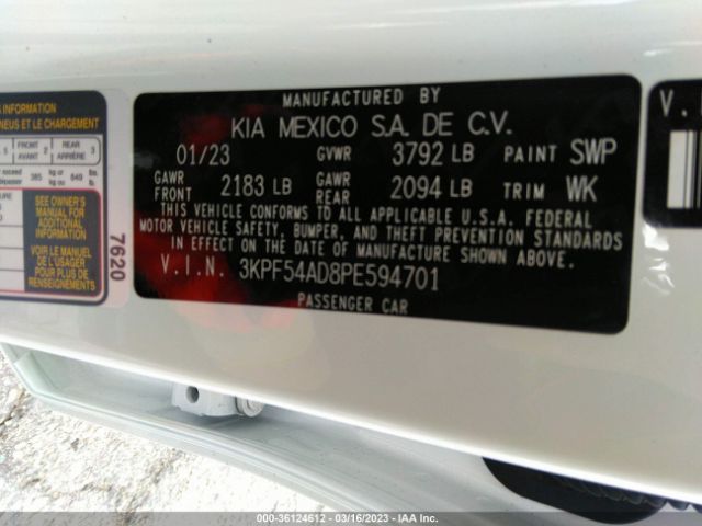3KPF54AD8PE594701 KIA Forte Gt-line