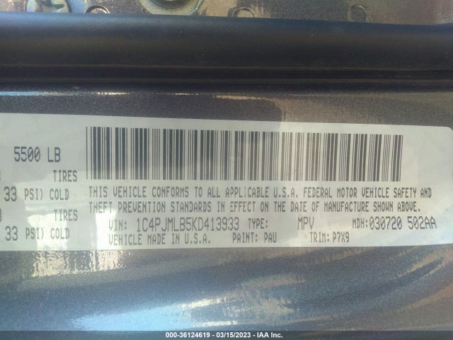 1C4PJMLB5KD413933 Jeep Cherokee Altitude