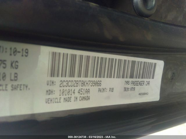 2C3CDZBT8KH739066 Dodge Challenger R/t