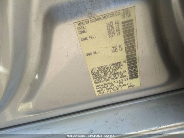 1N4AL3AP6HC114531 Nissan Altima 2.5 Sr