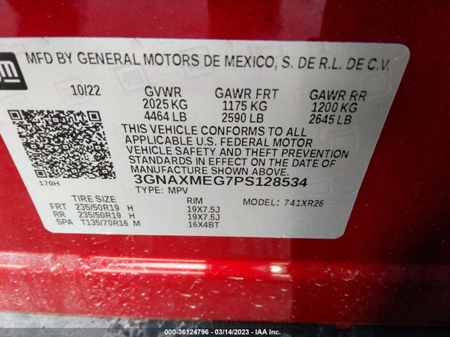 Chevrolet EQUINOX RS 2023 3GNAXMEG7PS128534 Image 10