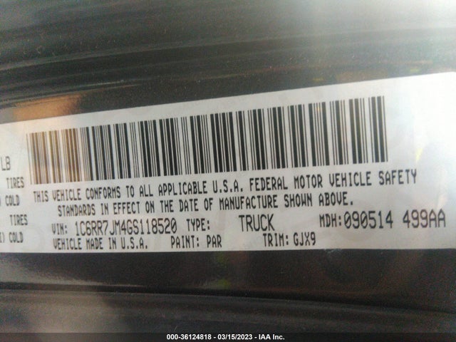 1C6RR7JM4GS118520 RAM 1500 Laramie