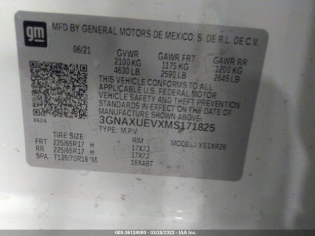 2021 CHEVROLET EQUINOX 3GNAXUEVXMS171825 Photo 8