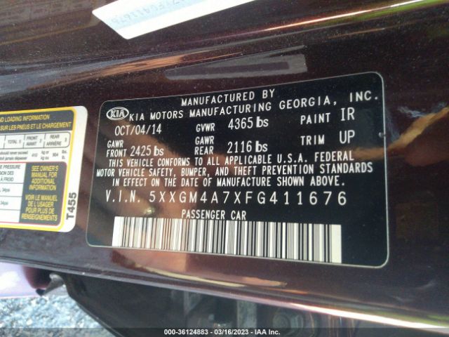 5XXGM4A7XFG411676 KIA Optima Lx