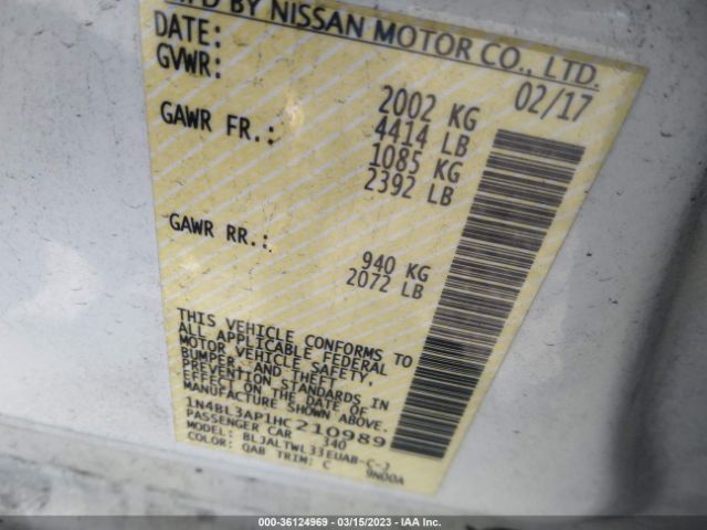 1N4BL3AP1HC210989 Nissan Altima 3.5 Sl