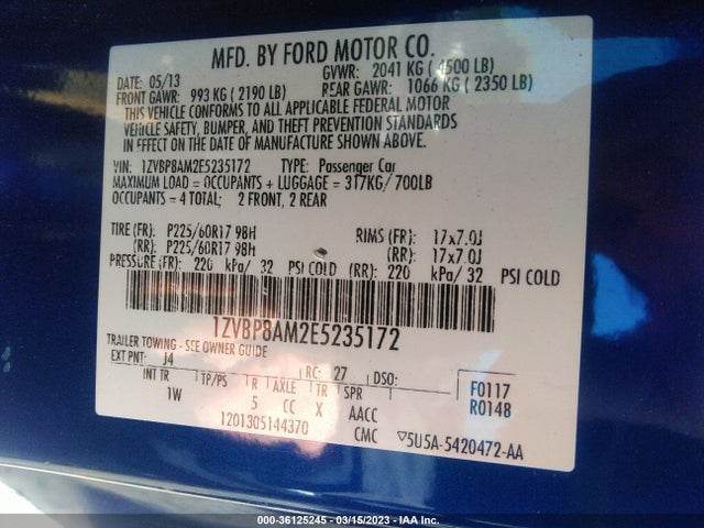 Ford Mustang V6 2014 1ZVBP8AM2E5235172 Image 10