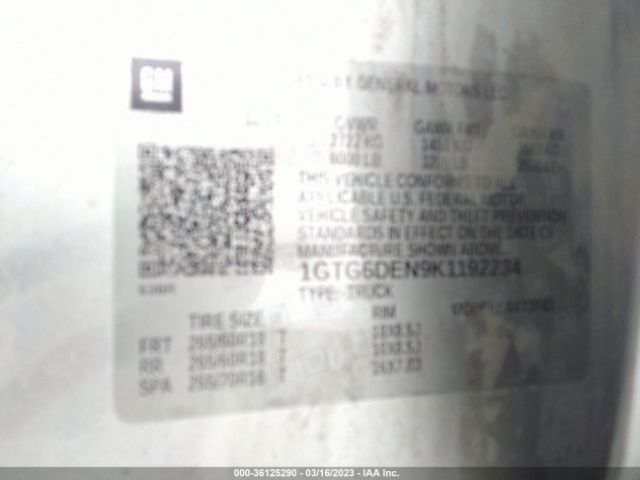 1GTG6DEN9K1192234 GMC Canyon 4wd Slt