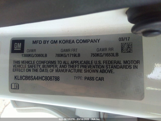 Chevrolet SPARK LS 2017 KL8CB6SA4HC808788 Image 9