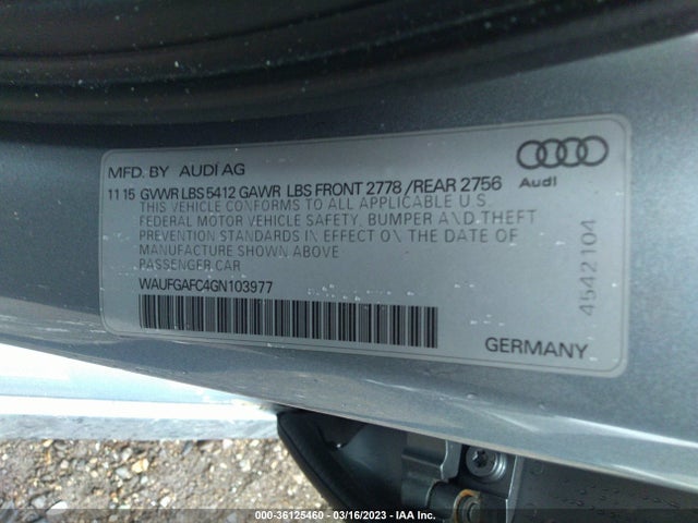 WAUFGAFC4GN103977 Audi A6 3.0t Premium Plus