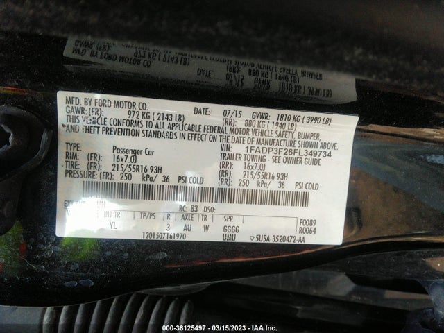 Ford FOCUS SE 2015 1FADP3F26FL349734 Image 9