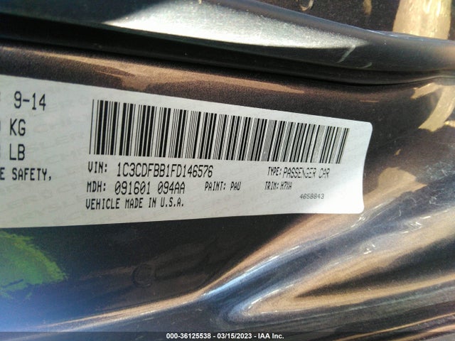 Dodge DART SXT 2015 1C3CDFBB1FD146576 Image 9