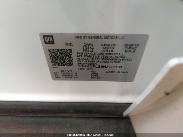 GMC Acadia Denali 2022 1GKKNPLS9NZ111198 Image 9