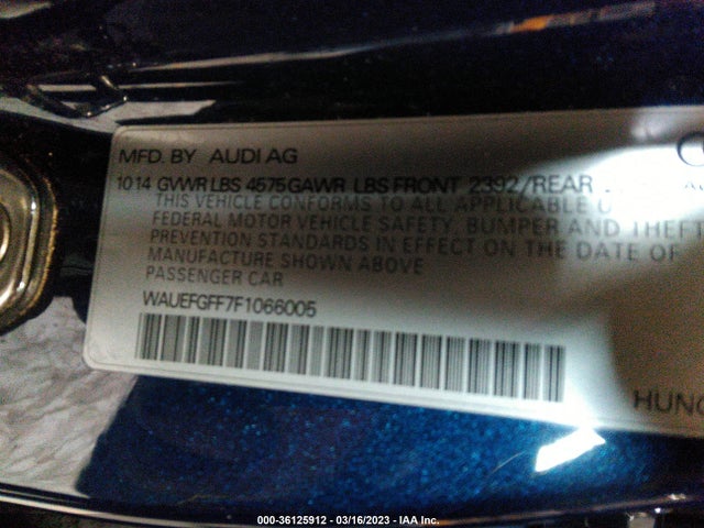 WAUEFGFF7F1066005 Audi A3 2.0t Premium Plus