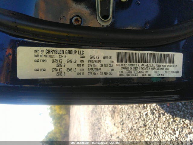 RAM 1500 Big Horn 2014 1C6RR6LT3ES178266 Image 10