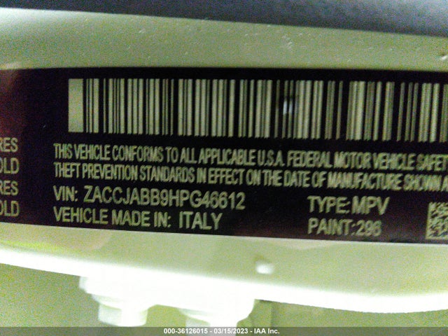 ZACCJABB9HPG46612 Jeep Renegade Latitude