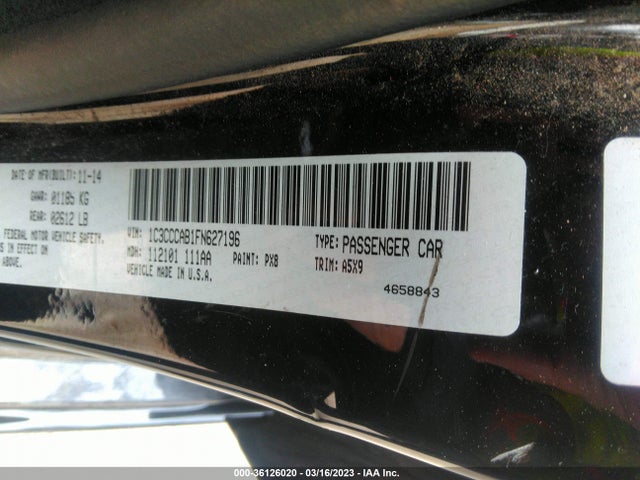1C3CCCAB1FN627196 Chrysler 200 Limited