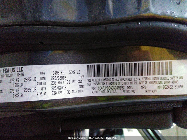 Jeep Cherokee High Altitude 2016 1C4PJMDB4GW349197 Image 10