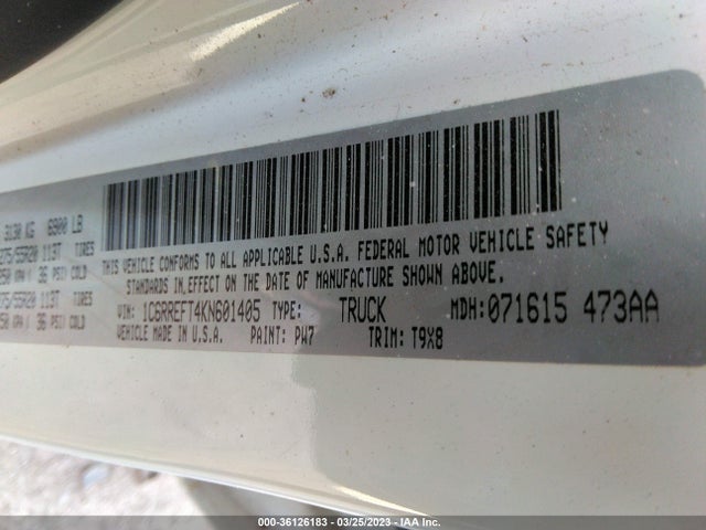 1C6RREFT4KN601405 RAM 1500 Big Horn/lone Star