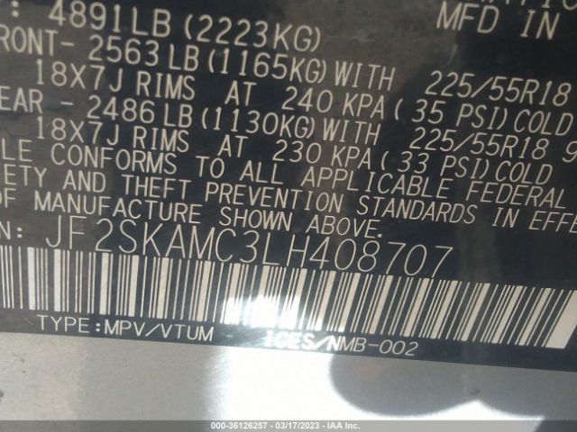 JF2SKAMC3LH408707 Subaru Forester Sport