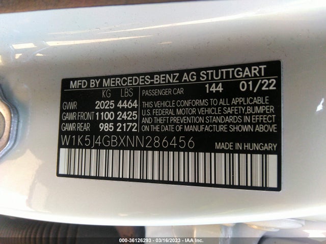 2022 Mercedes-Benz CLA-Class, VIN: W1K5J4GBXNN286456