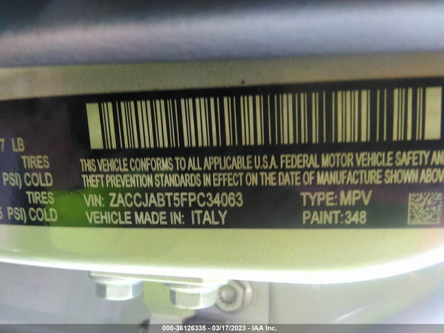 2015 Jeep Renegade, VIN: ZACCJABT5FPC34063