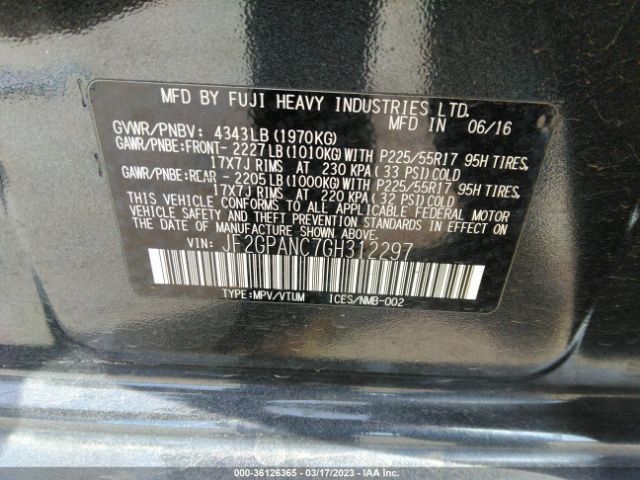 JF2GPANC7GH312297 Subaru Crosstrek