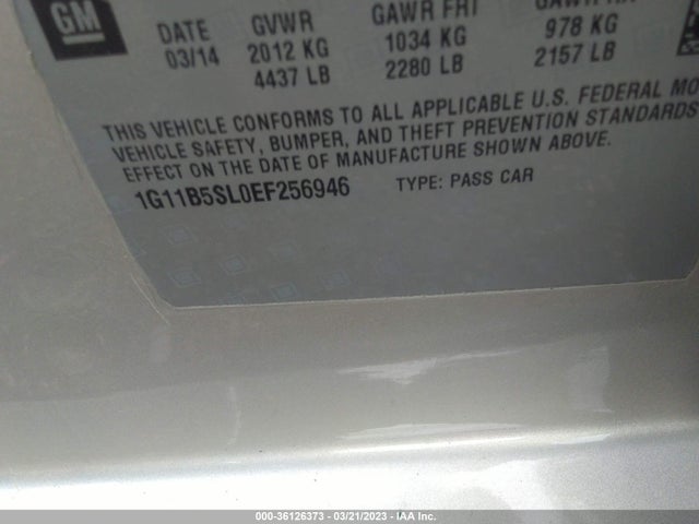 Chevrolet MALIBU LS 2014 1G11B5SL0EF256946 Image 11