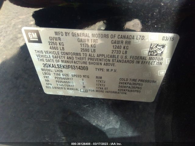 2GKALSEK8F6314369 GMC Terrain Slt