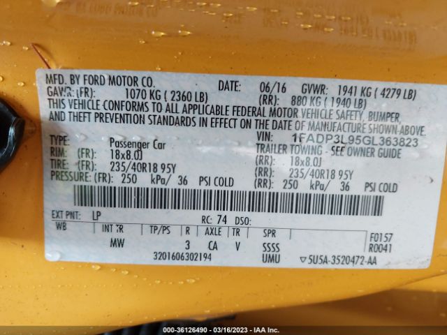 1FADP3L95GL363823 Ford FOCUS ST
