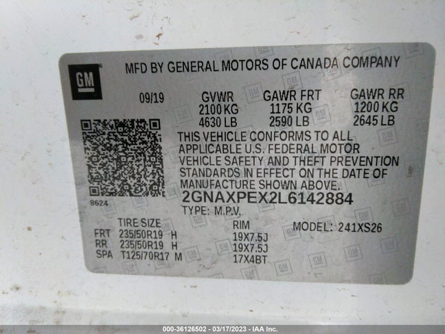 Chevrolet Equinox Premier 2020 2GNAXPEX2L6142884 Image 9