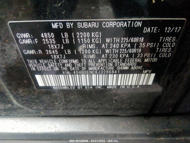 4S4BSENC6J3286841 Subaru Outback Limited