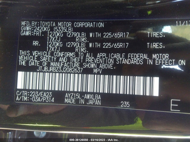 2018 Lexus NX, VIN: JTJBJRBZ3J2082637