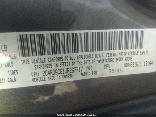 2C4RDGCG1JR267717 Dodge Grand Caravan Sxt