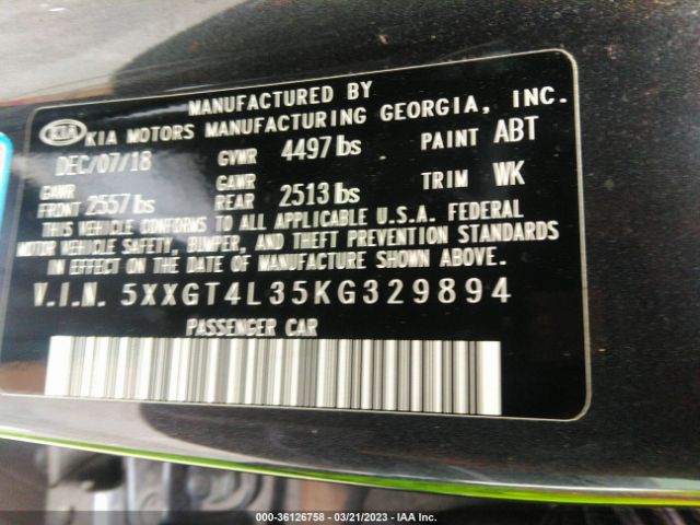 5XXGT4L35KG329894 KIA Optima Lx