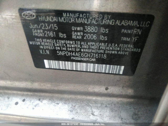 Hyundai Elantra 2016 5NPDH4AE6GH716118 Image 21
