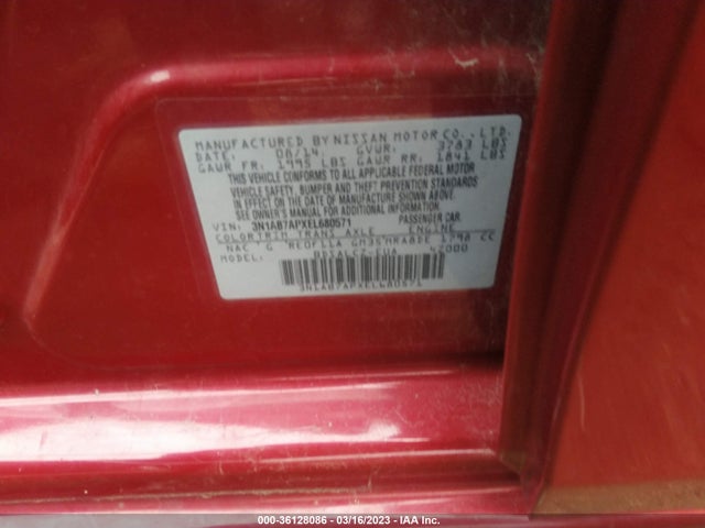 Nissan SENTRA S 2014 3N1AB7APXEL680571 Image 9