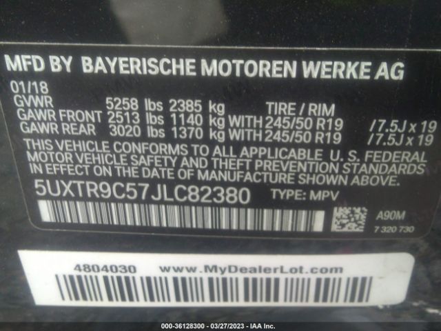 5UXTR9C57JLC82380 BMW X3 Xdrive30i