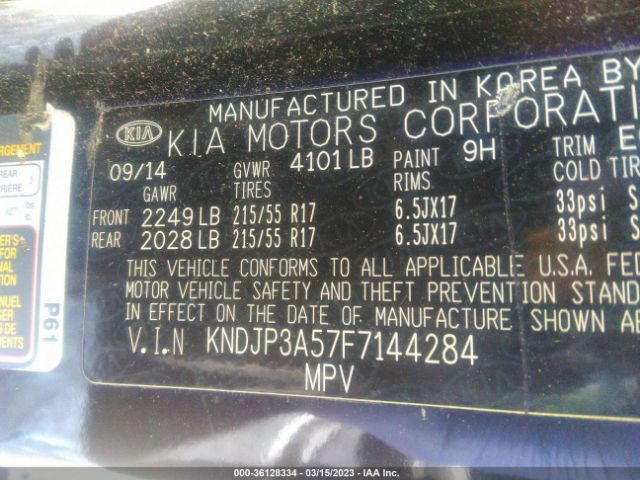 KNDJP3A57F7144284 KIA SOUL +