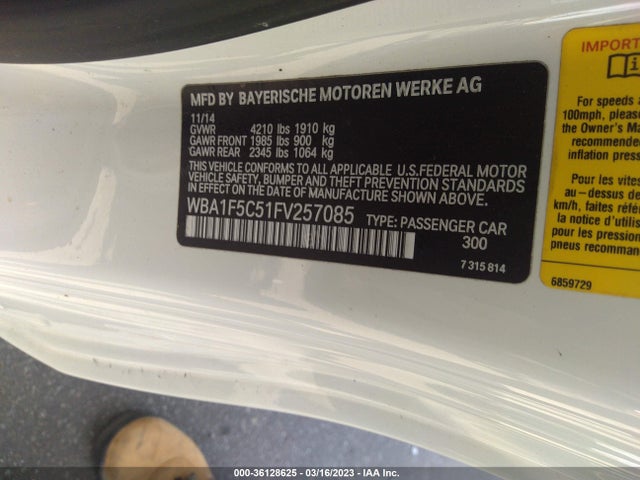 2015 BMW 2 Series, VIN: WBA1F5C51FV257085