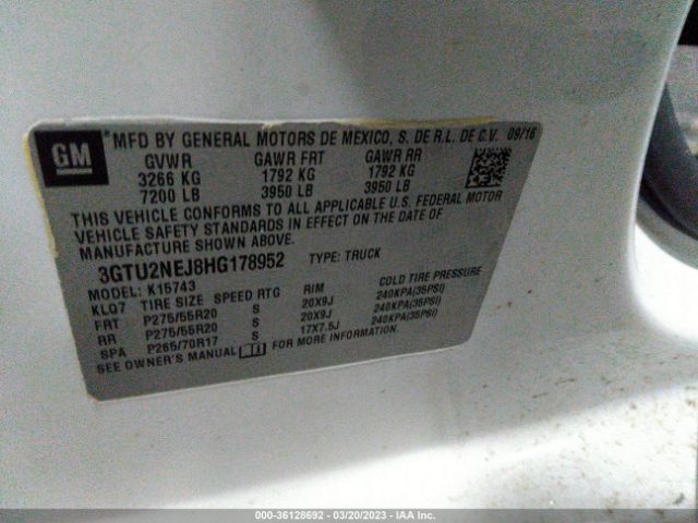 3GTU2NEJ8HG178952 GMC Sierra 1500 Slt