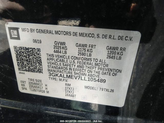 3GKALMEV7LL105489 GMC Terrain Sle