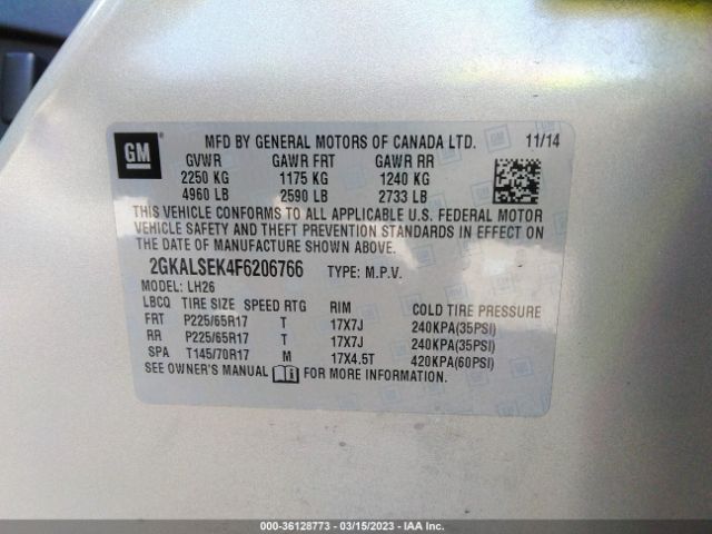 2GKALSEK4F6206766 GMC Terrain Slt