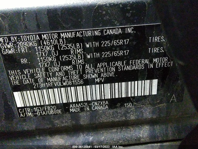 Toyota RAV4 LE 2020 2T3H1RFV0LW081556 Image 10