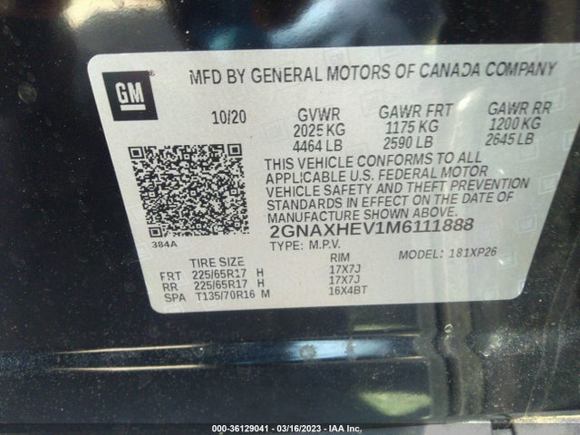 Chevrolet EQUINOX LS 2021 2GNAXHEV1M6111888 Image 9