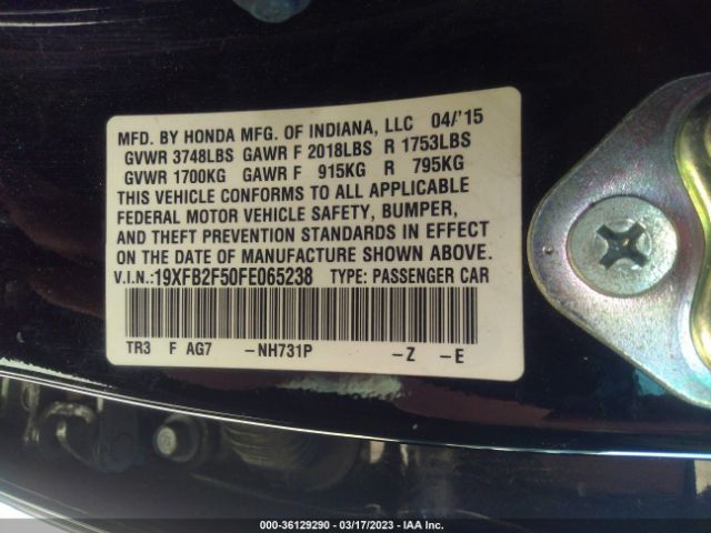 19XFB2F50FE065238 Honda Civic Sedan Lx