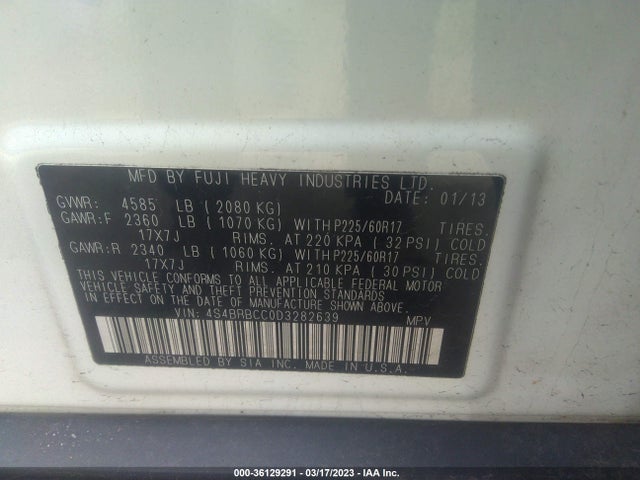 Subaru Outback 2.5i Premium 2013 4S4BRBCC0D3282639 Image 10
