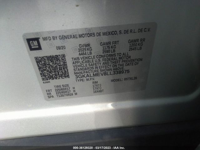 3GKALMEV8LL338975 GMC Terrain Sle