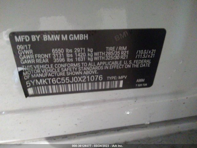 5YMKT6C55J0X21076 BMW X5 M