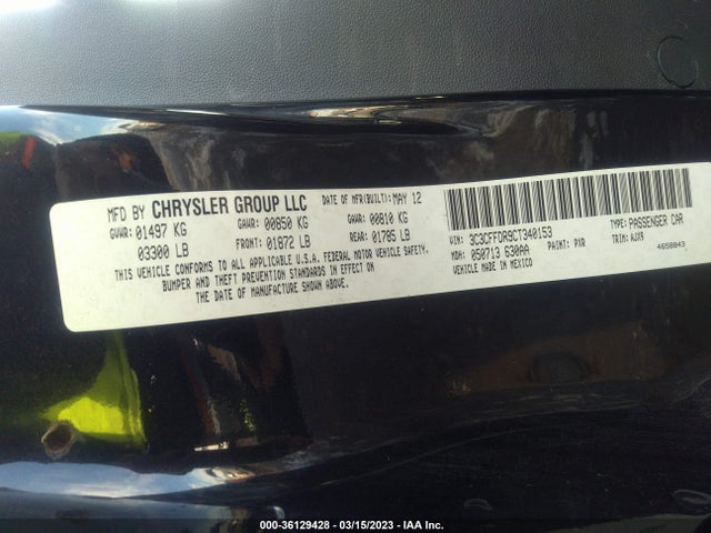 2012 FIAT 500C 3C3CFFDR9CT340153 Photo 8